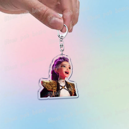 Kpop Demon Hunters Huntrix Saja Boys Keychain Bag Charm Rumi Zoey Jinu Ramen Keyring Fans Gift