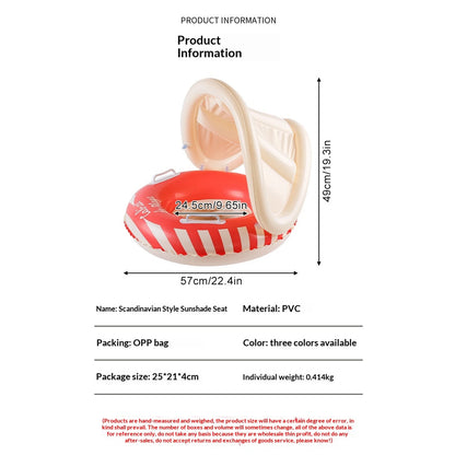 Inflatable Kids Swim Seat - Tear-Resistant Pool & Beach Water Toy with Fun Car Horn Design for Children