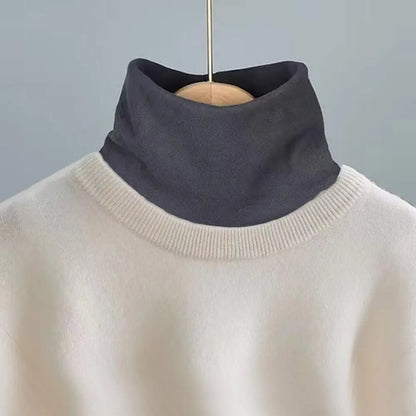 Women's Detachable High-Neck Collar - Soft Elastic Jersey False Collar and Neck Warmer in Solid Colors