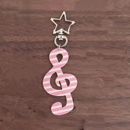 Kawaii Cartoon Acrylic Keychain - Sweet Musical Note Bag Charm & Fashion Illustration Accessory