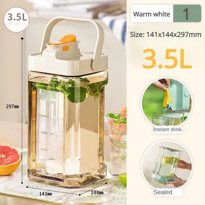 3.5L Refrigerator Water Kettle – Large Iced Beverage Dispenser with Faucet for Fruit Tea & Cold Drinks