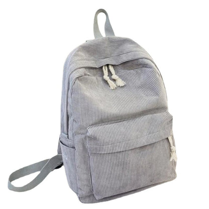 Women's Corduroy School Backpack – Striped Travel Rucksack for Teenage Girls & Shoulder Bag Mochila