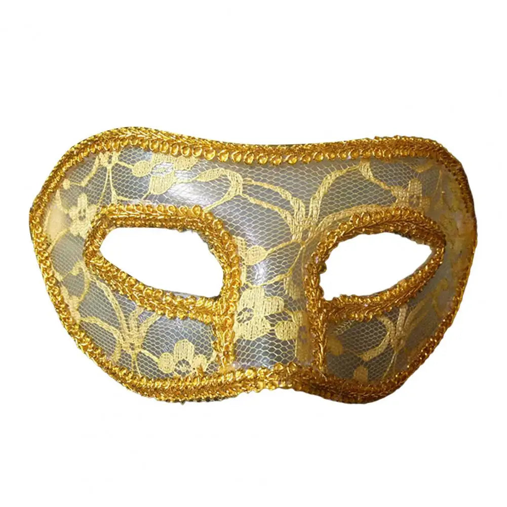 Lace Ribbon Masquerade Eye Mask - Handmade Venetian Cosplay Costume for Women & Men