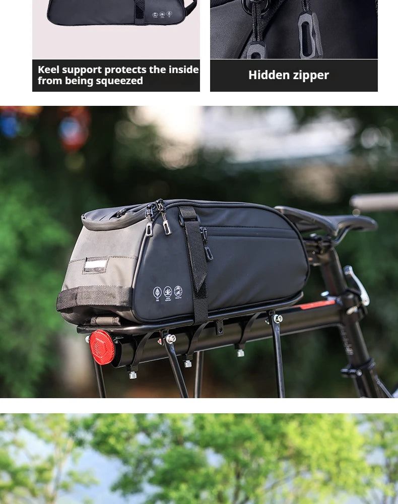 OFFBONDAGE Multifunctional Bicycle Saddlebag — Waterproof Reflective Top Tube Rack Bag, Handheld Large Capacity Adjustable Bike Bag