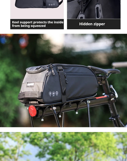 OFFBONDAGE Multifunctional Bicycle Saddlebag — Waterproof Reflective Top Tube Rack Bag, Handheld Large Capacity Adjustable Bike Bag