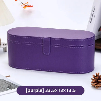 Dyson Hairdryer & Curling Iron PU Leather Storage Box – Round Circular Household Appliance Container