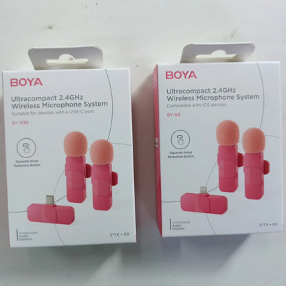 BOYA BY-V Wireless Lavalier Microphone – Professional Mini Mic for iPhone, iPad, Android, Live Broadcast, Gaming, Recording & Vlog