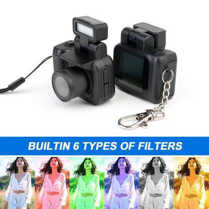 Y4000 Mini HD Camera - 1080P Portable Video Recorder with LCD Screen, Flash Light, Battery Dock & Retro Kids Digital Camera