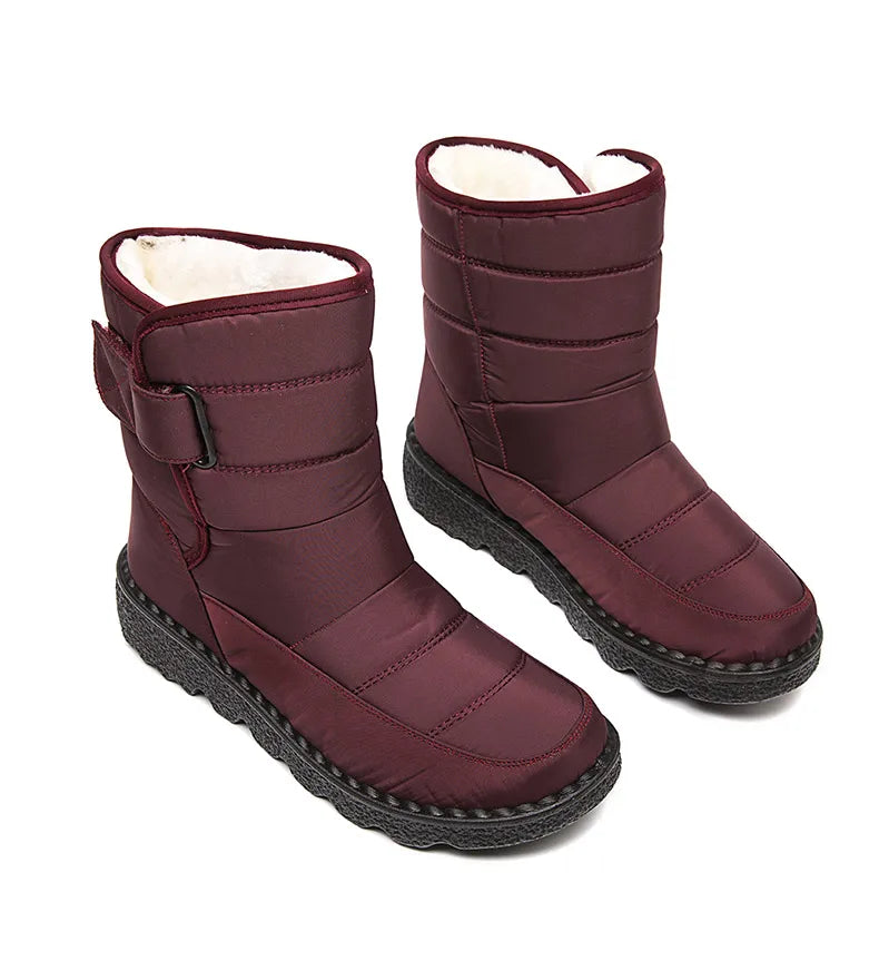 2024 Women's Winter Snow Boots – Waterproof, Warm Fur Ankle Boots in Korean Style