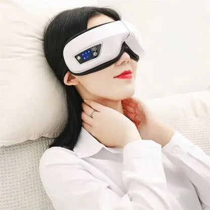 6D Rechargeable Eye Massager – Vibrating Hot Compress with Bluetooth Music for Relaxation, Sleep Improvement & Eye Care