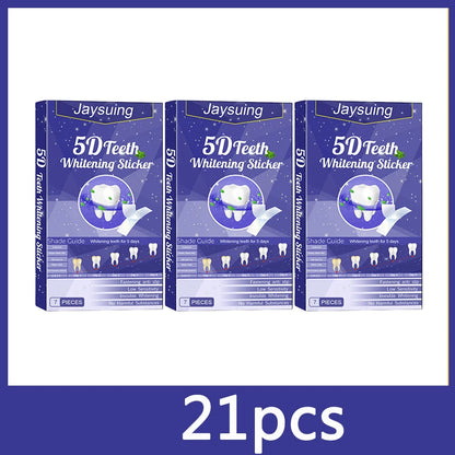 5D Whitening Teeth Stickers – 7/14 Pairs Gel Strips for Stain Removal, Dental Bleaching & Oral Hygiene Care