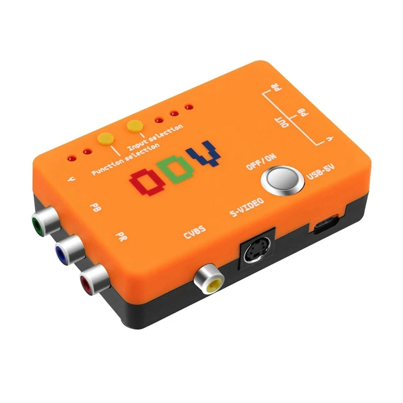 New A47Q-ODV-II Converter Adapter – Component/CVBS/S-Video to Component for Retro Gaming Consoles, No Delay