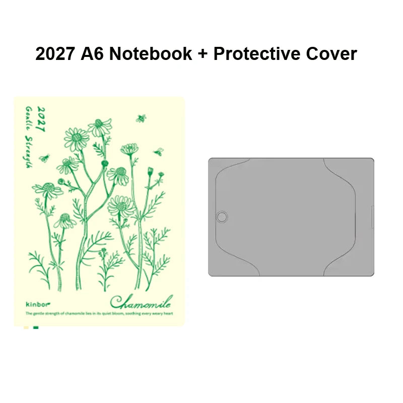 Kinbor 2027 A5/A6 Planner Notebook - Full-Year Daily Journal & Monthly Agenda for Time Management