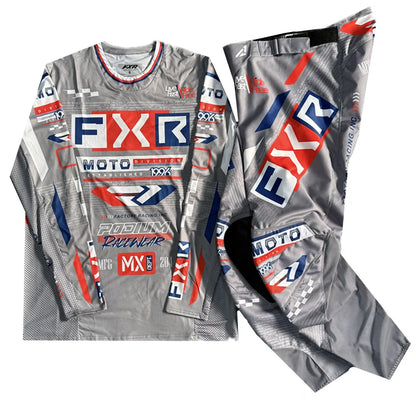 NEW FXR Off-Road Motorcycle Clothing Set – MX Jersey & Pants Combo for Dirt Bike Racing & Motocross
