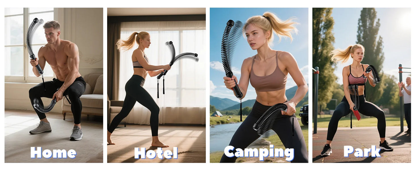 2PCS Cordless Battle Rope — Multifunctional Home Gym Training System for Full-Body Strength & Arm Workout, Unisex