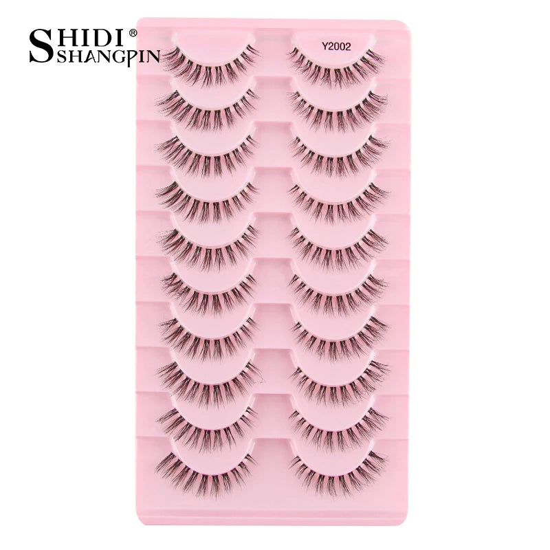 SHIDISHANGPIN 5/10 Pairs Cat Eye False Lashes – 3D Mink Half Lashes, Eyelash Extensions for Natural Makeup, Faux Cils Maquiagem