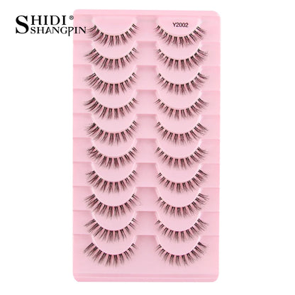 SHIDISHANGPIN 5/10 Pairs Cat Eye False Lashes – 3D Mink Half Lashes, Eyelash Extensions for Natural Makeup, Faux Cils Maquiagem