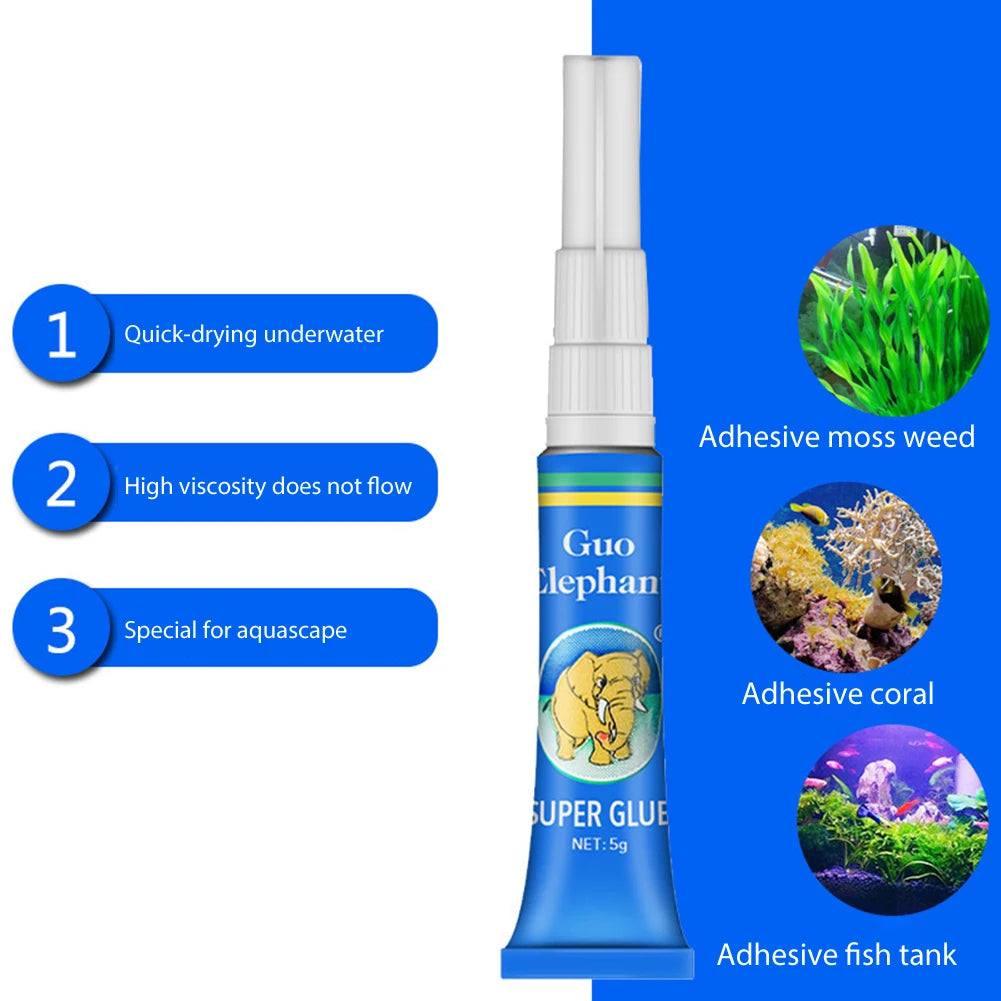 50-5Pcs Fish Tank Moss Glue for Aquatic Plants, Driftwood & Underwater Landscaping - Aquarium Water Grass Gel