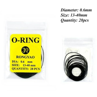 Watch Back O-Ring Gasket - Waterproof Silicone Seal with Grease Lubricant for Watch Crown and Case Repair