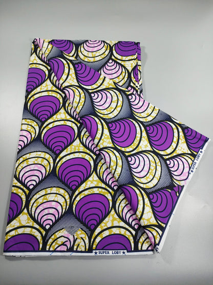 African Real Wax Print Fabric - 100% Cotton Nigerian Ankara Sewing Material for Party Dresses