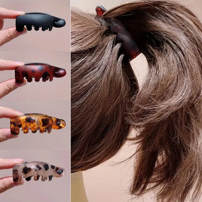 Mini Banana Hair Clips - 4PCS Elegant Vertical Clips for High Ponytails & Easy Hairstyles