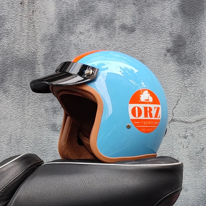 Retro 3/4 Semi-Open Motorcycle Helmet — Cross-Country Winter Riding Accessories