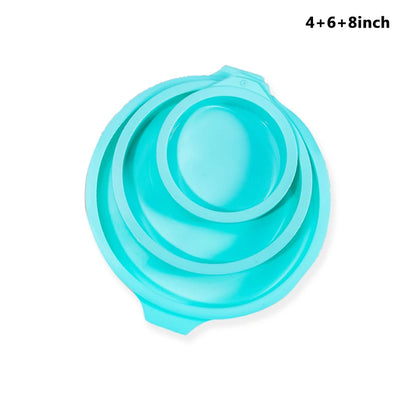 FAIS DU Silicone Cake Pan Set – 2-8pcs 4/6/8inch Round Molds for Rainbow Cake & Mousse Baking