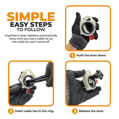 Automatic Zip Tie Organizer - ABS Holder and Keeper for Electrical Wire Ties, Indoor & Outdoor Storage Tool