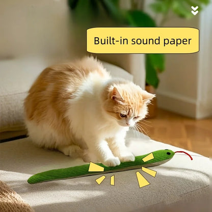 Interactive Cat Snake Toy - Crinkle Sound Teaser & Kicker Toy for Indoor Cats and Kittens