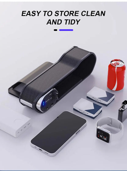 SEAMETAL Wireless Charging Car Seat Gap Organizer – 40W USB-C/Lightning Fast Charge, Auto Center Console Storage Box