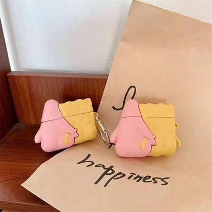 Cute Cartoon AirPods Case - Couple Design Protective Cover with Charm & Hook