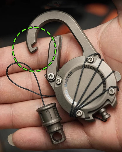 Titanium Alloy & Aluminum Carabiner Keychain — Retractable Anti-Lost Mountaineering Buckle for Men, Car Key Gift
