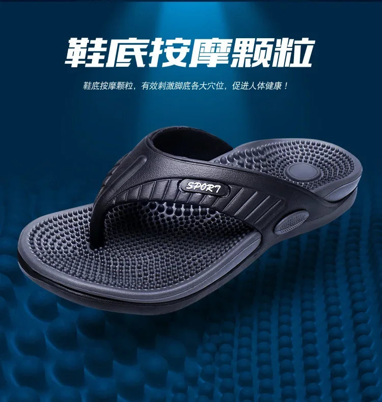 YRZL Summer Men’s Flip Flops - 2024 Soft Bottom Non-Slip Beach Sandals, Comfortable Outdoor Slide Slippers