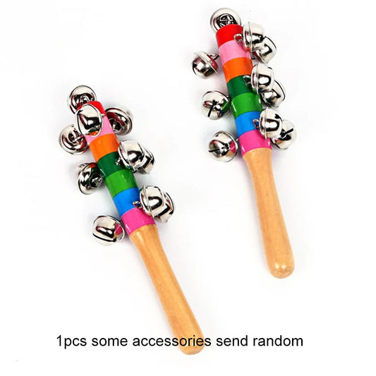 Colorful Rainbow Handheld Bell Stick – Wooden Musical Toy for Adults & Kids, KTV Party Game Gift