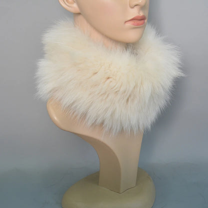 2025 Real Fox Fur Scarf and Headband – Luxury Winter Neck Warmer for Women, 100% Natural Fur, Elastic Ring Muffler