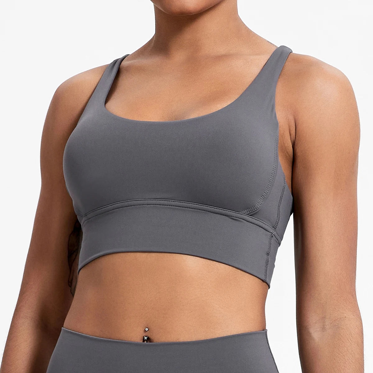 Push-Up Sports Bra for Women – Cross Back Yoga Crop Top, Shockproof Gym Fitness Bra for Running & Workout