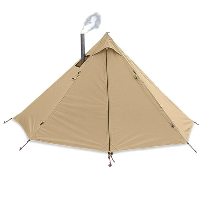 Camping Hot Tent with Chimney Window – Ultralight Tipi Teepee Pyramid Tent, Double Layer Bushcraft Shelter for 1 Person