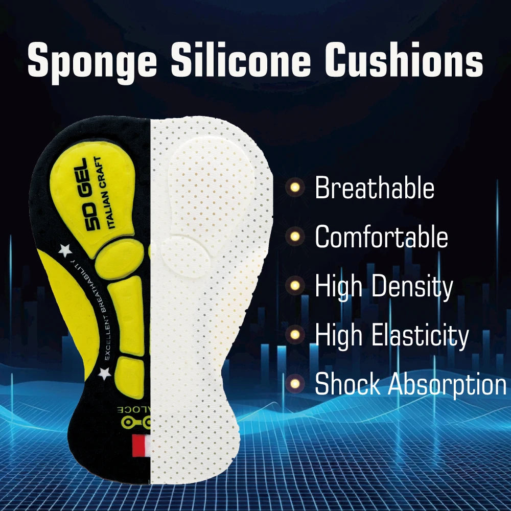 KEMALOCE Cycling Gel Pad - 5D/12D Breathable Shockproof Bike Cushion With Silicone Foam Comfort For Men & Women Long Rides