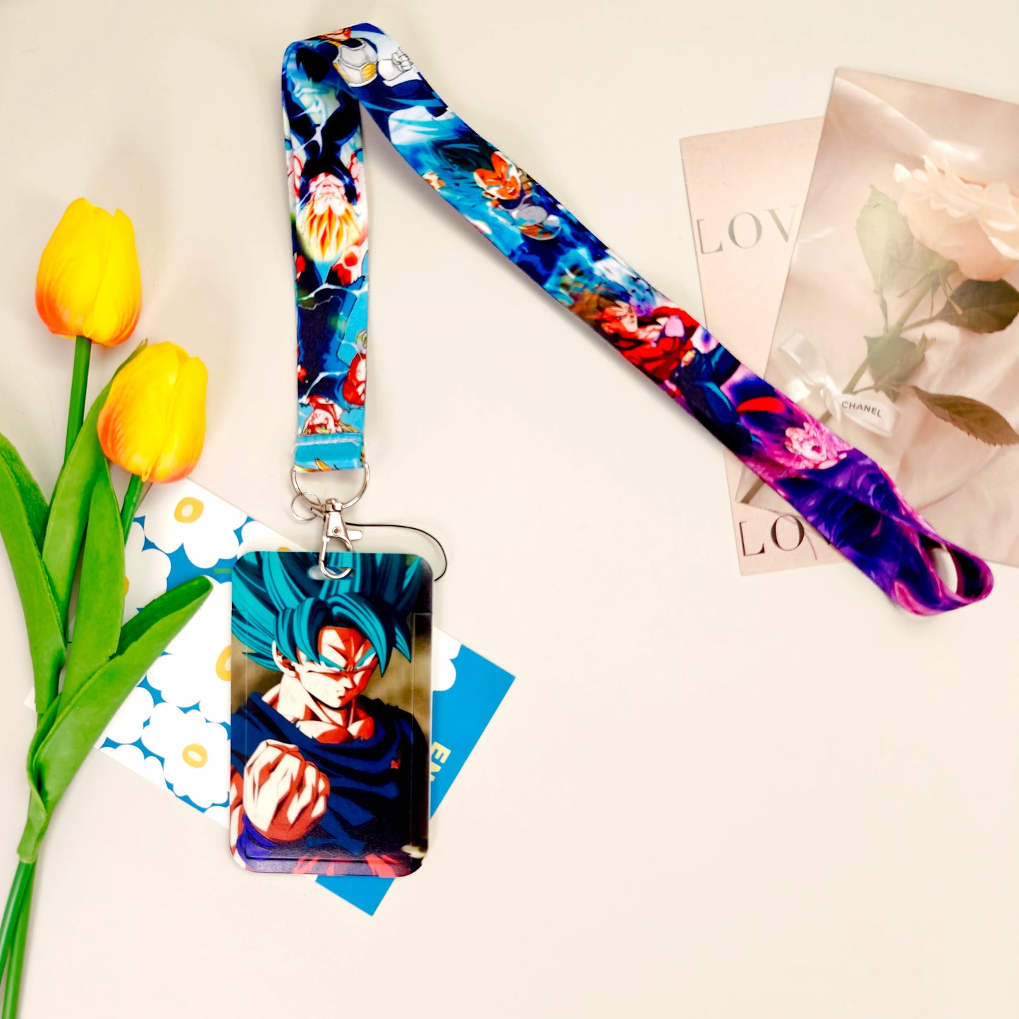 Japanese Anime Credential Holder Lanyard for Key, Card Badge, Gym Keychain Accessories