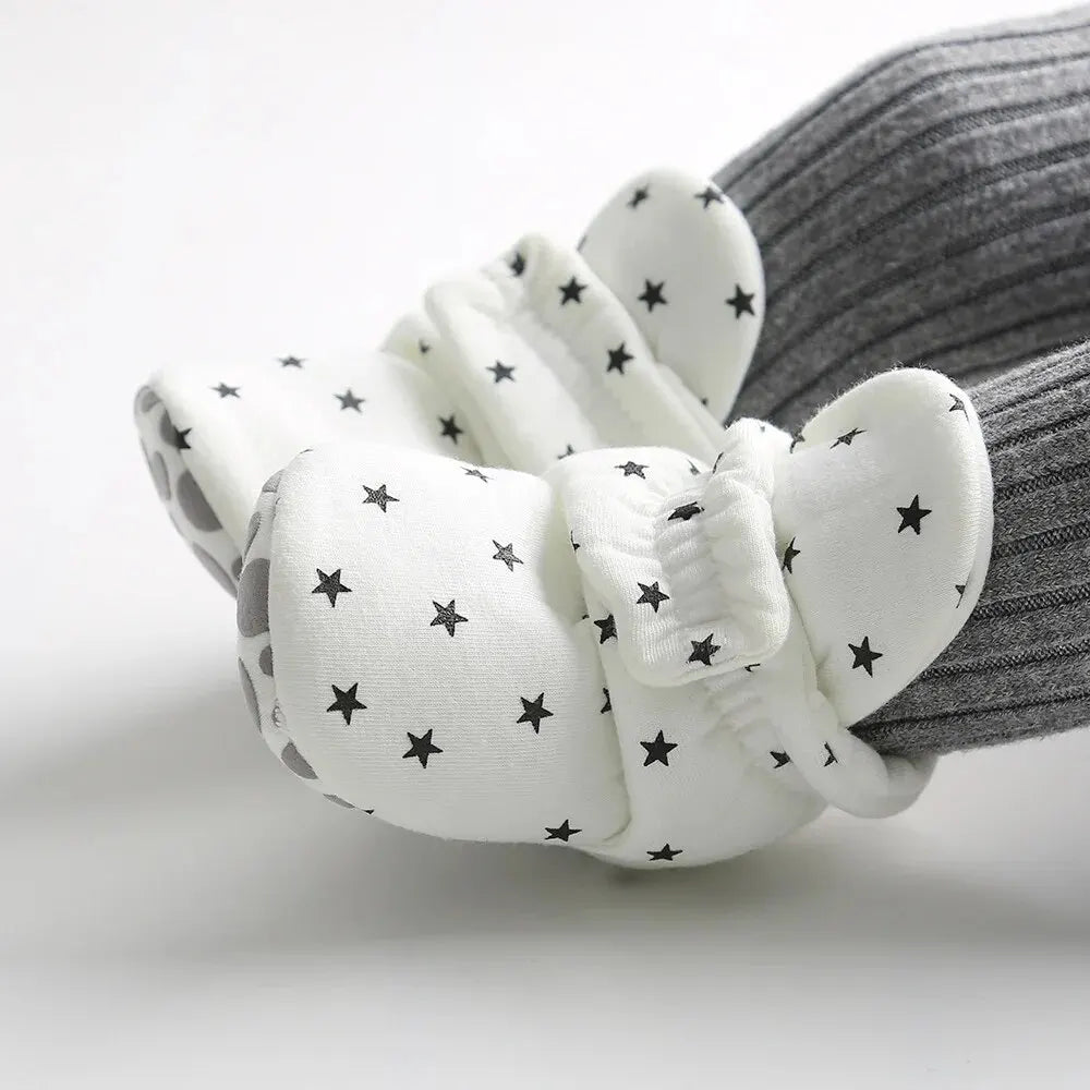 Meckior Baby Socks Shoes – Star Toddler First Walkers Booties, Soft Cotton Anti-Slip Shoes for Boys and Girls