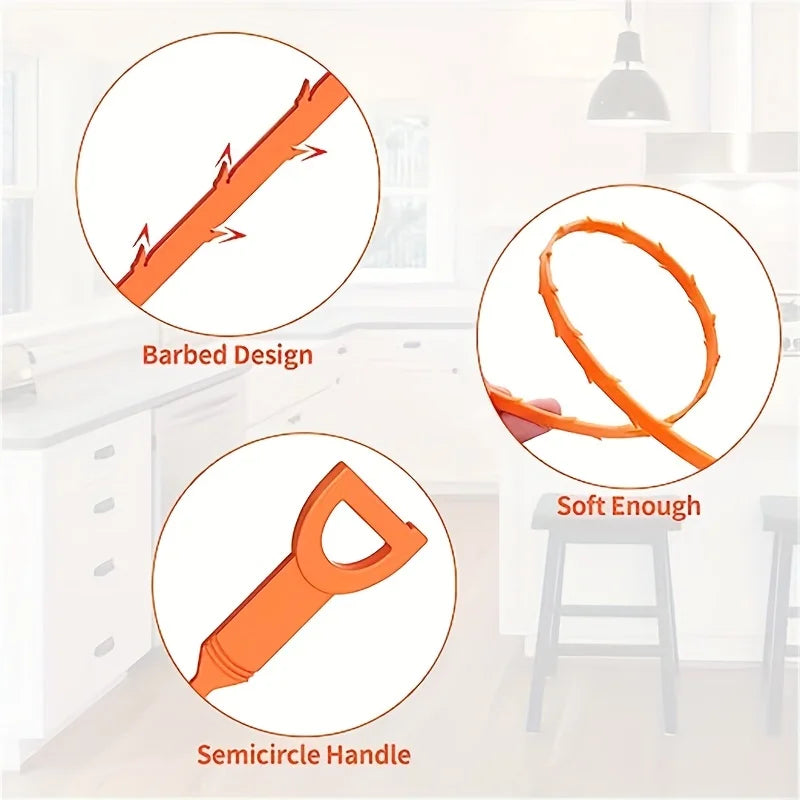 Hand Crank Drain Unclogger - Kitchen Sink and Toilet Hair Cleaner Plumbing Tool