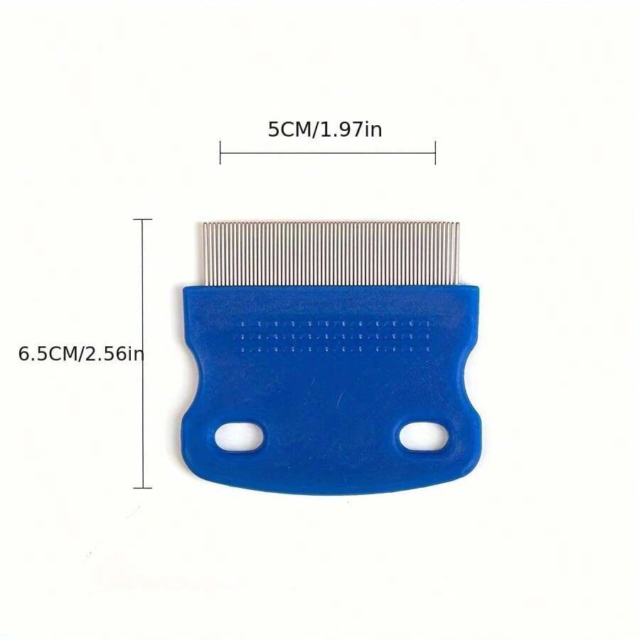 4-Pack Stainless Steel Pet Grooming Combs - Double-Sided Flea and Lice Removers for Dogs and Cats with Rounded Teeth and Tear Stain Cleaning Support