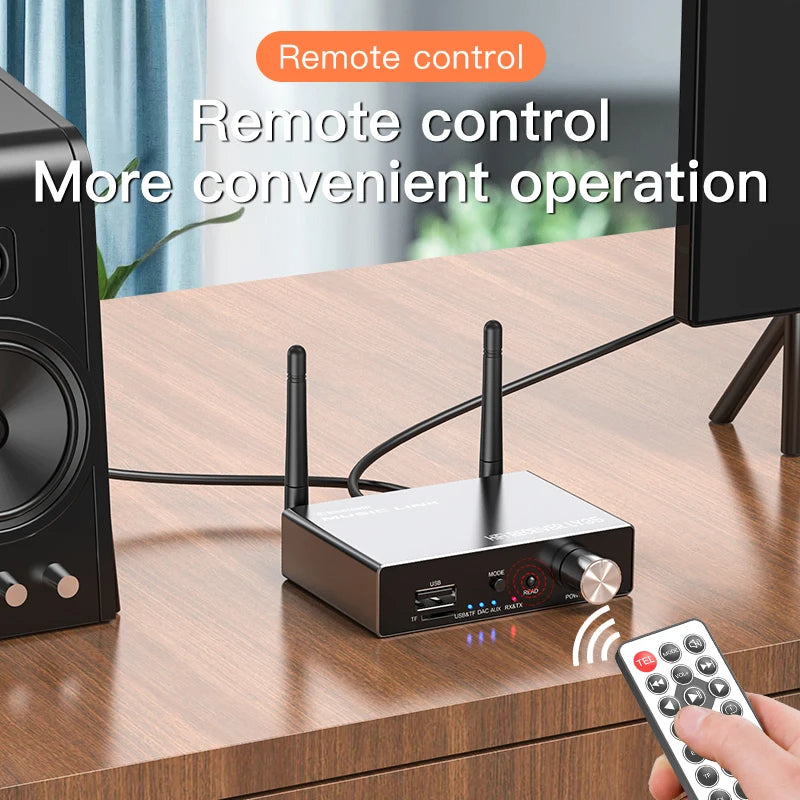 Bluetooth 5.3 Receiver Transmitter | Low Latency Stereo AUX 3.5mm, Optical, Coaxial Wireless Audio Adapter USB for TV & PC