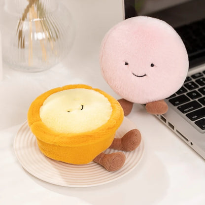 Cute Dessert Plush Toys – Soft Cake, Waffle, Pancake, Macaron, Éclair Stuffed Dolls for Kids Gift & Home Decor