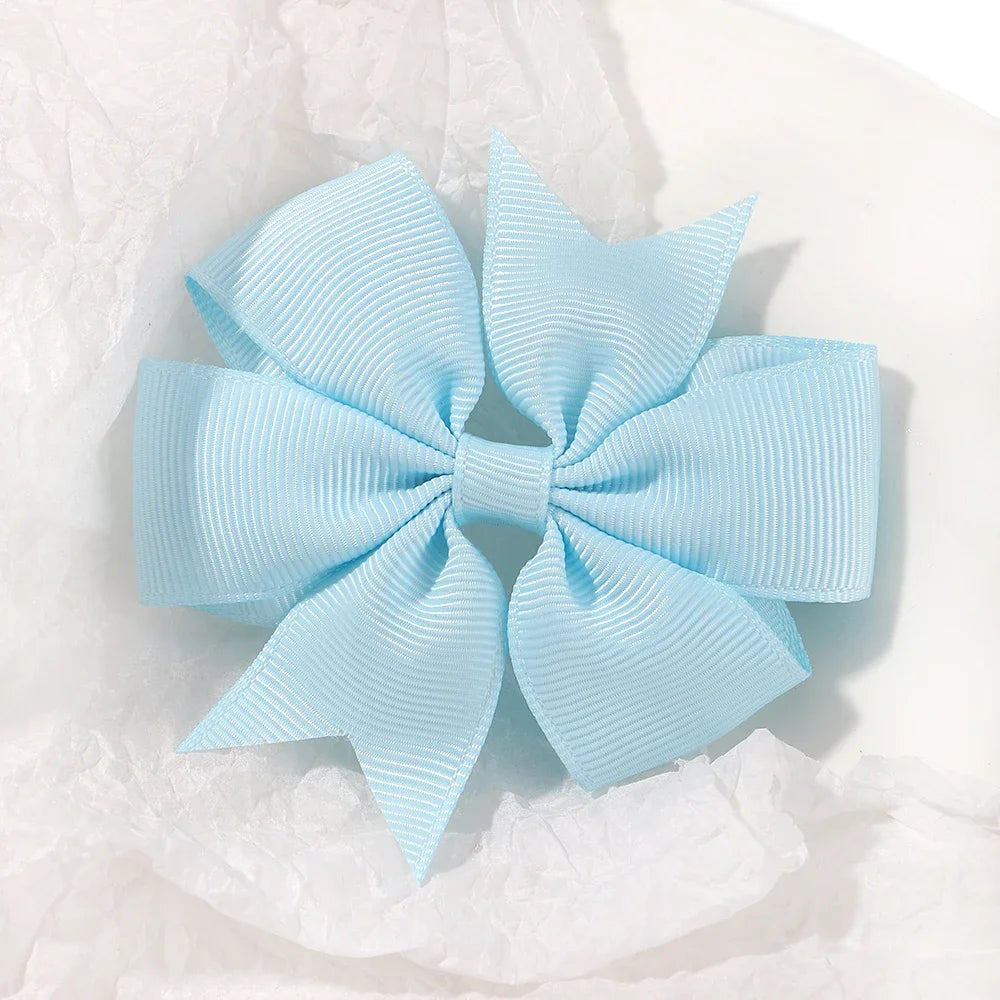20/40PCS Sweet Candy Color Bow Hair Clip Set – Cute Ribbon Hairpins for Baby Girls & Kids Hair Accessories Gift