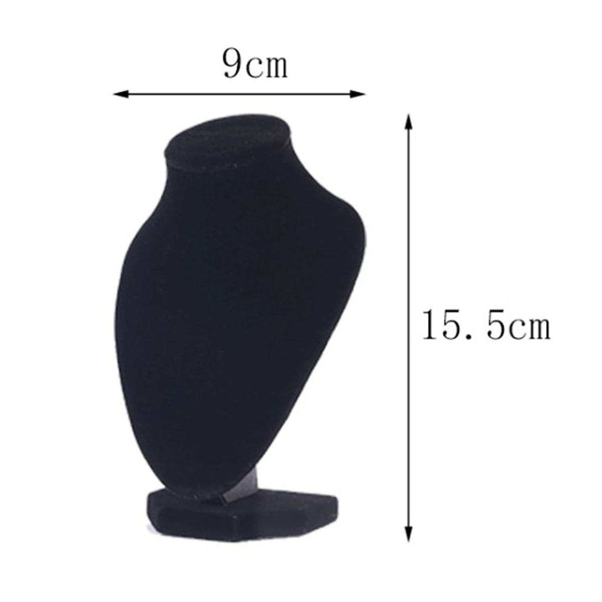 Wooden Necklace Display Bust - Elegant Black Jewelry Mannequin Stand for Necklace & Jewelry Display