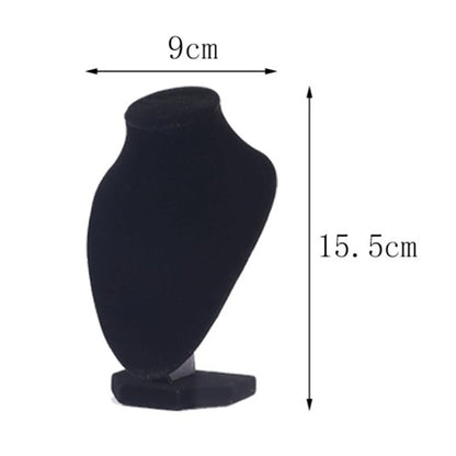 Wooden Necklace Display Bust - Elegant Black Jewelry Mannequin Stand for Necklace & Jewelry Display