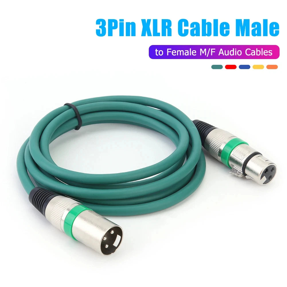 Professional XLR Male to Female Microphone Extension Cable – Balanced 3-Pin Audio Line for Recording, Mixer & Speakers
