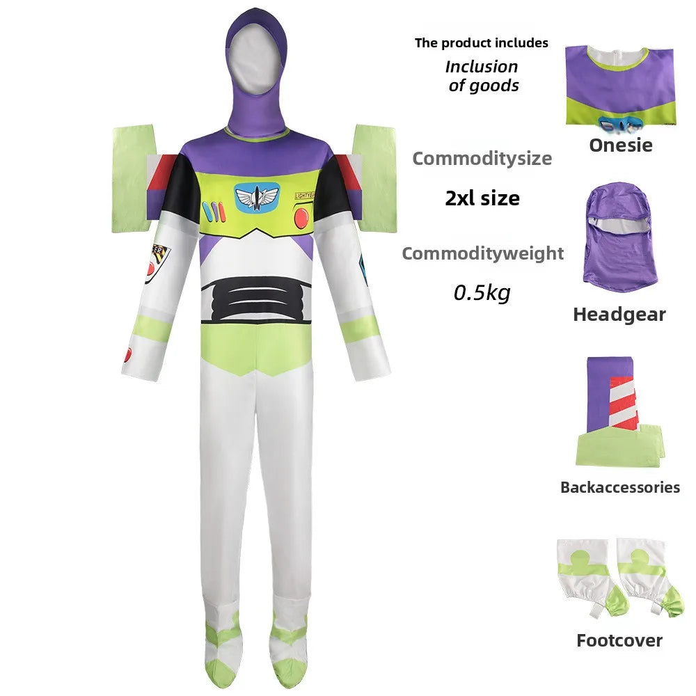 Buzz Cosplay Costume Bodysuit - Wing Suit Halloween Party Jumpsuit for Men & Children