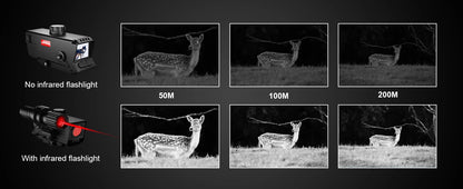 Night Vision Rifle Scope – IR850 Infrared Tactical Monocular with MOA Recording & Range Finder
